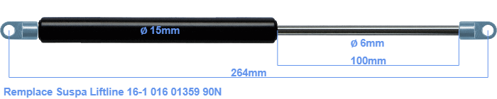 Remplacement pour Suspa Liftline 16-1 016 01359 90N - Verinagazenligne.fr